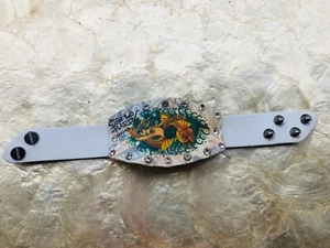 Don Ed Hardy White Multi Color Leather Bracelet - New Vintage - Picture 1 of 5