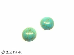 2 uds.  Cabujones de piedras preciosas Howlith para pegar en monturas, Ø 12 mm  - Imagen 1 de 1