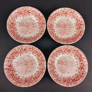 Vtg Red River Ironstone 17th Century England 5" Berry Bowls Farm Scene Lot of 4 - Picture 1 of 4