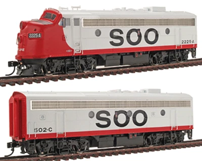 SOO LINE F7 - A/B units - DCC / QUANTUM SOUND " RED NOSE " - HO Scale NEW OOP - Image 1 of 3