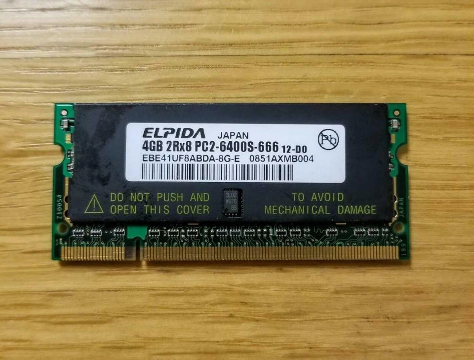 ELPIDA 4GB PC2-6400 SODIMM 200-Pin CL6 LAPTOP MEMORY EBE41UF8ABDA-8G-E TESTED - Image 1 of 1