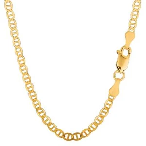14k Yellow Real Gold Filled Solid Mariner Chain Necklace (8.5 Inches) - Picture 1 of 3