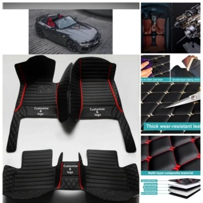 Alfombrillas aptas para BMW Z3 Z4 2 asientos 1996-2025 alfombrillas coche todo tipo de clima cuero PU Foto 1 de 4