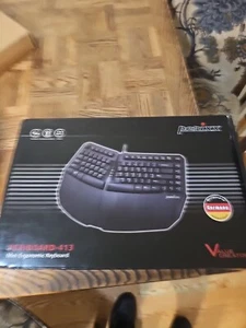 Perixx PERIBOARD-413B Wired USB Ergonomic Compact Split Keyboard Wrist Rest NIB - Picture 1 of 3