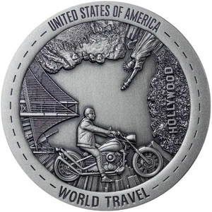2024 Niue World Travel The United States 1 oz Silver Antiqued Coin - Picture 1 of 6