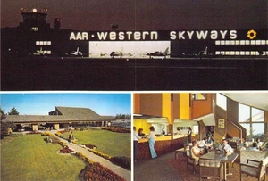 1980er ODER Portland Troutdale Flughafen AAR Western Skyways Schild Postkarte 4x6 C45 - Bild 1 von 2