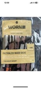 GETRAGENE reibungslose Watsocken Neopren Kern isoliert Angeln Jagd Camo Größe L - Bild 1 von 7