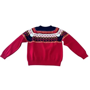 Vintage Fair Isle Knit Sweater Green Nordic Pullover Geometric Jumper / Small ^ - Picture 1 of 5