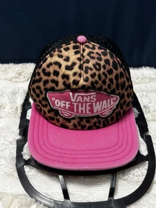 Cappello skater Vans berretto snapback camionista maglia fuori muro rosa ghepardo punk rock - Foto 1 di 6