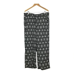 Serra Black & White Pattern Ladies Viscose Flowy Pants Women Size XL NWT - Picture 1 of 9