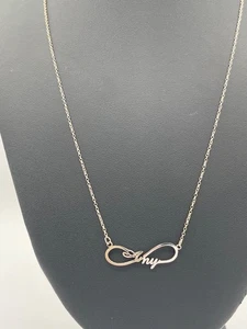Sterling Silver Amy Infinity Necklace Chain Marked 925 - Picture 1 of 8