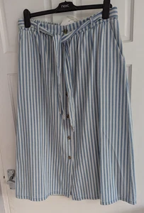 NEXT Blue/white stripe Summer Cotton midi skirt, 14 Tall Brand New with tag - Picture 1 of 10