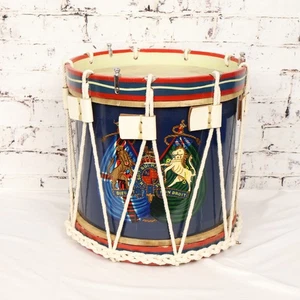 Antique Royal Air Force Dieu Et Mon Droit Navy Blue War Drum - Picture 1 of 9