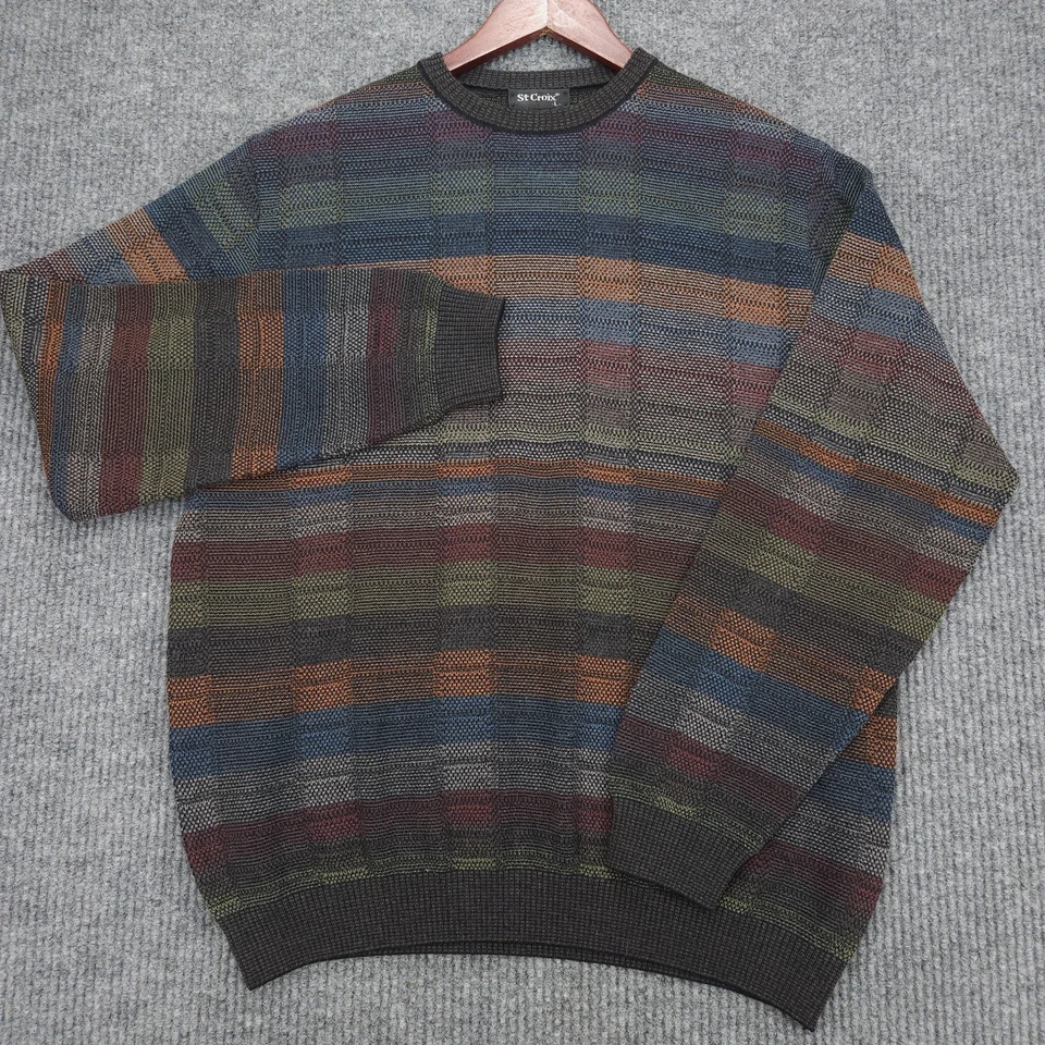 VTG St Croix Knits Sweater Mens Large Wool USA Crewneck Pullover Lightweight  - Image 1 of 4