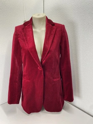 Chaqueta Blazer Anne Fontaine Mujer Drusilla Terciopelo Talla 4/IT 38 Roja Foto 1 de 4