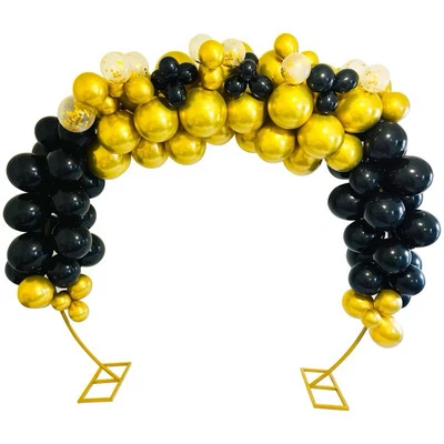 114 piezas. Kit de arco guirnalda globo látex premium 12" 10" 5" confeti dorado negro Foto 1 de 4