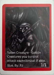 1/1 Ficha Duende Rojo Personalizada Dibujada a Mano Arte Tarjeta de Juego - NUEVO - Imagen 1 de 2