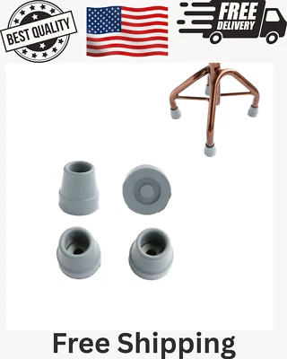 Paquete de 4 puntas de caña cuádruples de 5/8 pulgadas pies de goma de alta resistencia con arandela de metal gris Foto 1 de 4