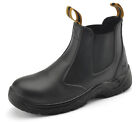 Safety Work Boots Mens Shoes Steel Toe Black Leather Water Resistant Slip on US