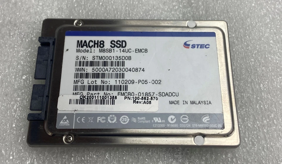 EMC MACH8 M8SB1-14UC-EMCB 14 GB 1.8" SATA  Internal Solid State Drive SSD Tested - Image 1 of 4