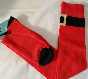 THE CHRISTMAS SHOPPE Erwachsene WEIHNACHTSMANN GÜRTEL OVERKNEE-SOCKEN - Größe 9-11 - Bild 1 von 2