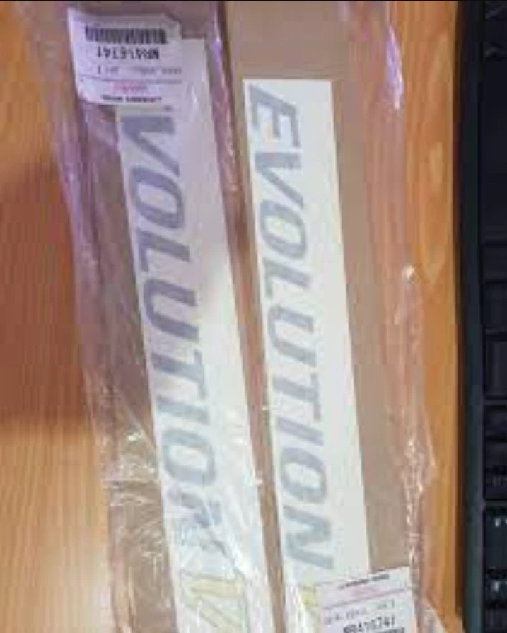 Mitsubishi Genuine OEM Side Door Decal EVOLUTION V Silver & Yellow MR416741×2 Foto 1 de 1