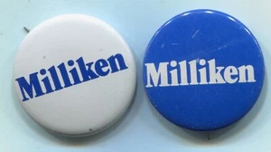 Michigan, William Milliken 2 Kampagnen-Pins, 1-1/8" um 1974 - Bild 1 von 2