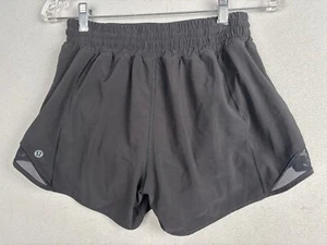Lululemon Hotty Hot Shorts Black Lined High Rise HR Mesh Sz 6 4231 - Picture 1 of 11