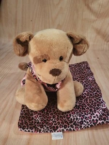 Build a Bear Velvet Hugs Brown Puppy 16" Plush in Pink PJs Outfit & Blanket - Picture 1 of 20