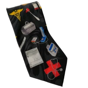 Romario Manzini Doctor Medical Bandage Reflex Hammer BP Cuff Novelty Necktie - Picture 1 of 6