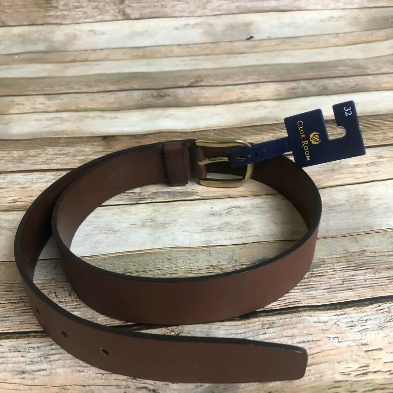 Пояс мужской Club Room синтетическая кожа коричневый золотистый фурнитура размер 32 одна петля - Изображение 1 из 1