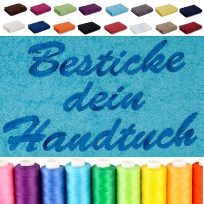 BESTICKT MIT NAMEN Wunschtext Handtuch Duschtuch Badetuch Saunatuch XL Besticken - Bild 1 von 4