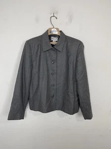 Pendleton Womens Blazer 18 Petite Gray 100% Wool Embroidered Capsule Career - Picture 1 of 9