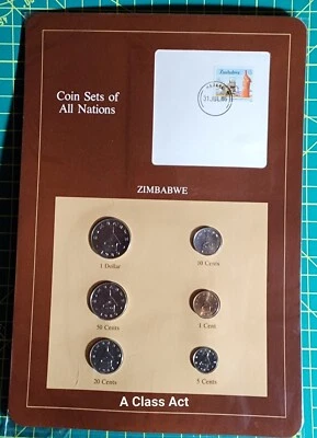 Coin Sets of All Nations Zimbabwe $1, 50,10,5 Cents 1980 1,20 cents 1983. T6862 - Image 1 of 4