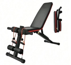 Foldable Weight Bench Adjustable Strength Training Full Body Workout Incline Gym - Bild 1 von 10