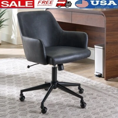 Silla de Oficina Greyson Ajustable Giratoria Negra Imitación Cuero Comodidad Ergonómica Nueva Foto 1 de 4