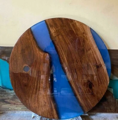 18" Epoxy Resin Coffee Table Wooden Furniture Home Decor - Image 1 of 4