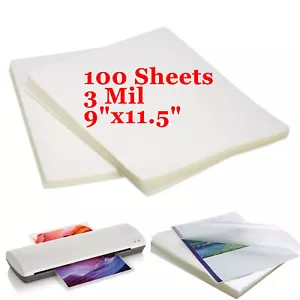 100 Fogli di Laminazione Termica Trasparente 9"x11,5" Formato Lettera Sacchetti Laminatore 3 Mil - Foto 1 di 4