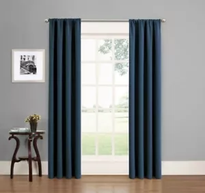 50"x84" Indigo Phoenix Panel Pair, Blackout Rod Pocket Wide Curtain, Eclipse - Picture 1 of 11