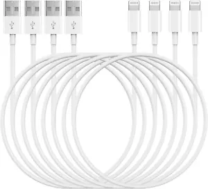 4 Pack For Apple Mfi Certified Charger Cables 6Ft Cords Iphone Charger Lightning - Picture 1 of 5