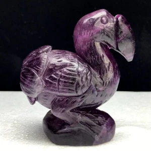 220G Rare Natural fluorite quartz crystal Hand Carved bird Healing - Picture 1 of 13