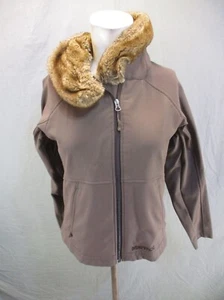 Marmot Size S Womens Beige Full Zip Stand Collar Fur Lined Hood Basic Jacket 906 - Picture 1 of 11