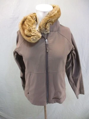 Marmot Size S Womens Beige Full Zip Stand Collar Fur Lined Hood Basic Jacket 906 - Image 1 of 4