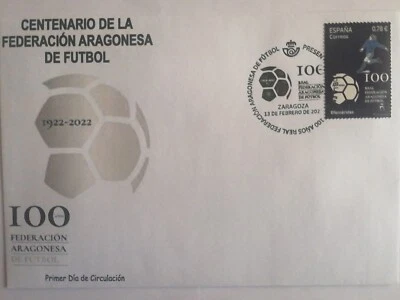 ESPAÑA 2023 Sobre de Presentación Centenario de la Federación Aragonesa Fútbol  - Imagen 1 de 2
