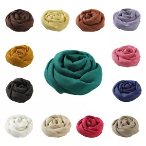 Sciarpa donna donna scialle semplice avvolgente testa primavera autunno lino cotone sciarpe calde - Foto 1 di 35