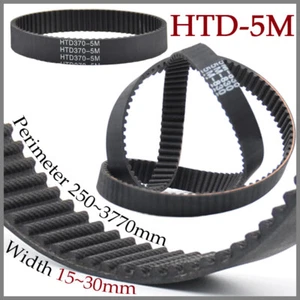 HTD-5M Synchronous Timing Belt Closed Loop Pitch 5mm Width 15mm~30mm For Pulley - Picture 1 of 9