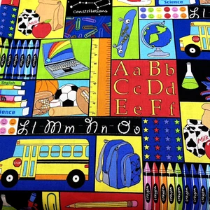 Fabric Traditions NTT Inc Schule Klassenzimmer Thema Bus 2 Yards 29" lang 44" breit - Bild 1 von 8