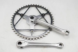 JUEGO DE PLATOS DE BICICLETA VINTAGE ESTRIADOS DE ACERO RALEIGH DE 3 PINES, 46T, WILLIAMS - Imagen 1 de 6