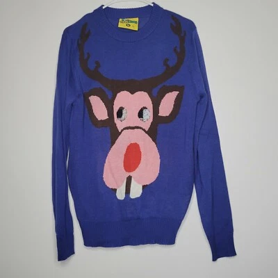 Suéter Tipsy Elves Hombres Talla M Rudolph Reno Azul Feo Navidad Foto 1 de 4