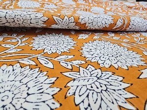 Indian Block Print by the yard Peace Block Print fabric for dress Cotton womens - Picture 1 of 8
